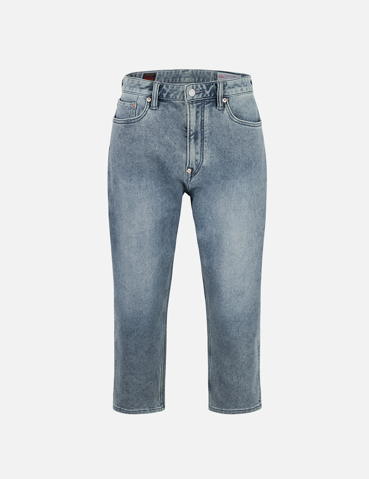 艺术笔触大M印花七分牛仔裤 #2027