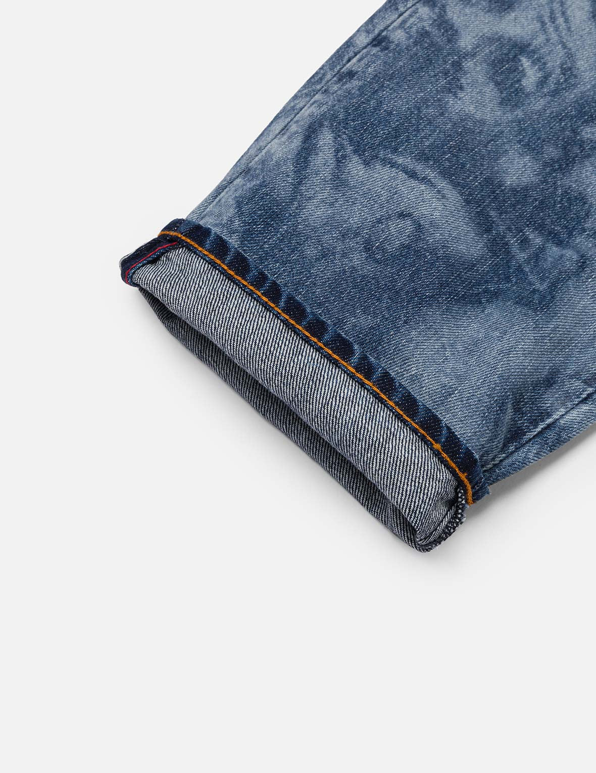 钓鱼翁佛头印花七分牛仔裤 #2027