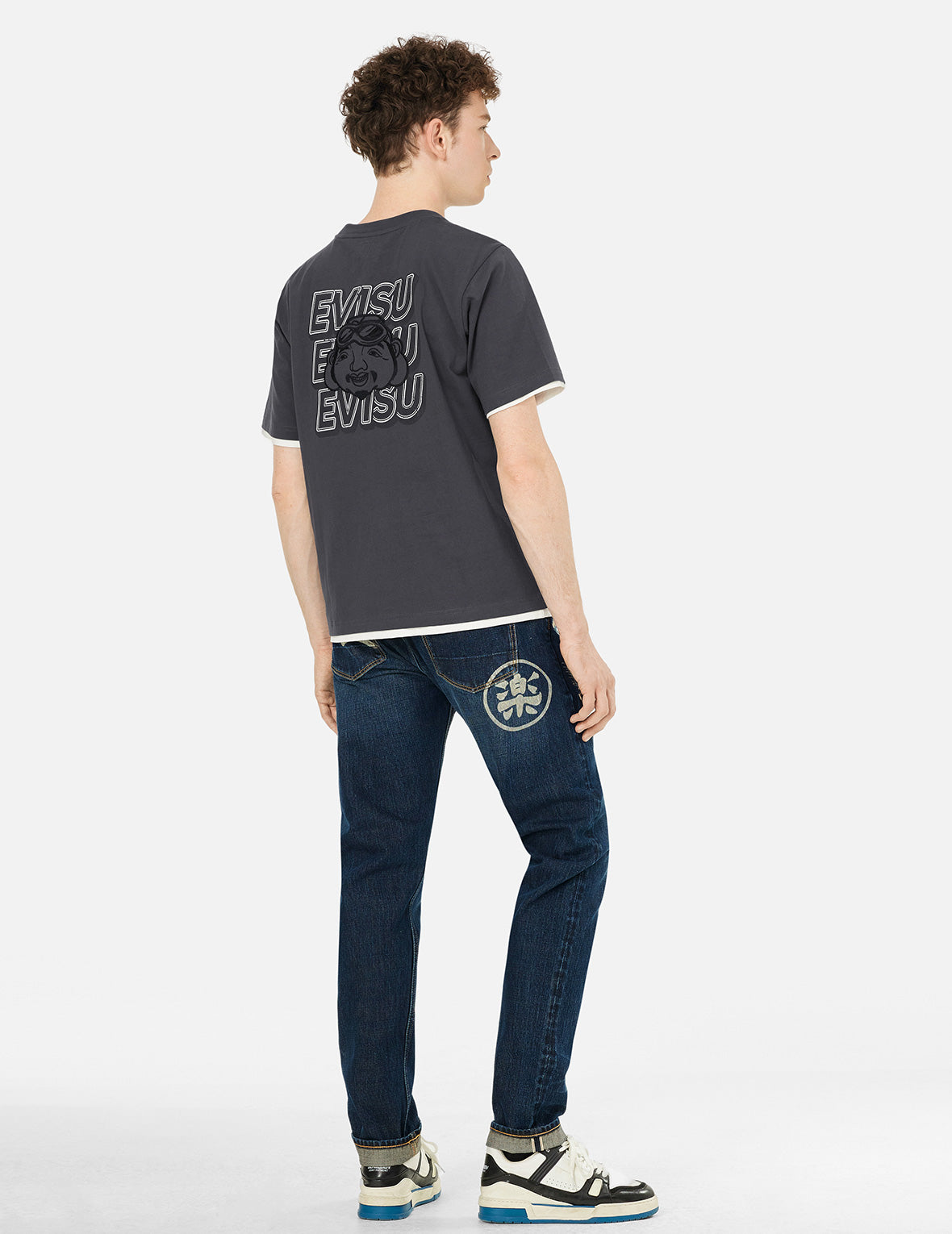 Seagull Print Carrot Fit Jeans #2017