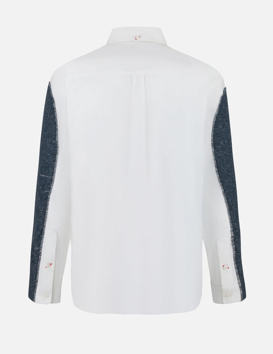 2-in-1 Seagull and Kamon Embroidery Relax Fit Shirt