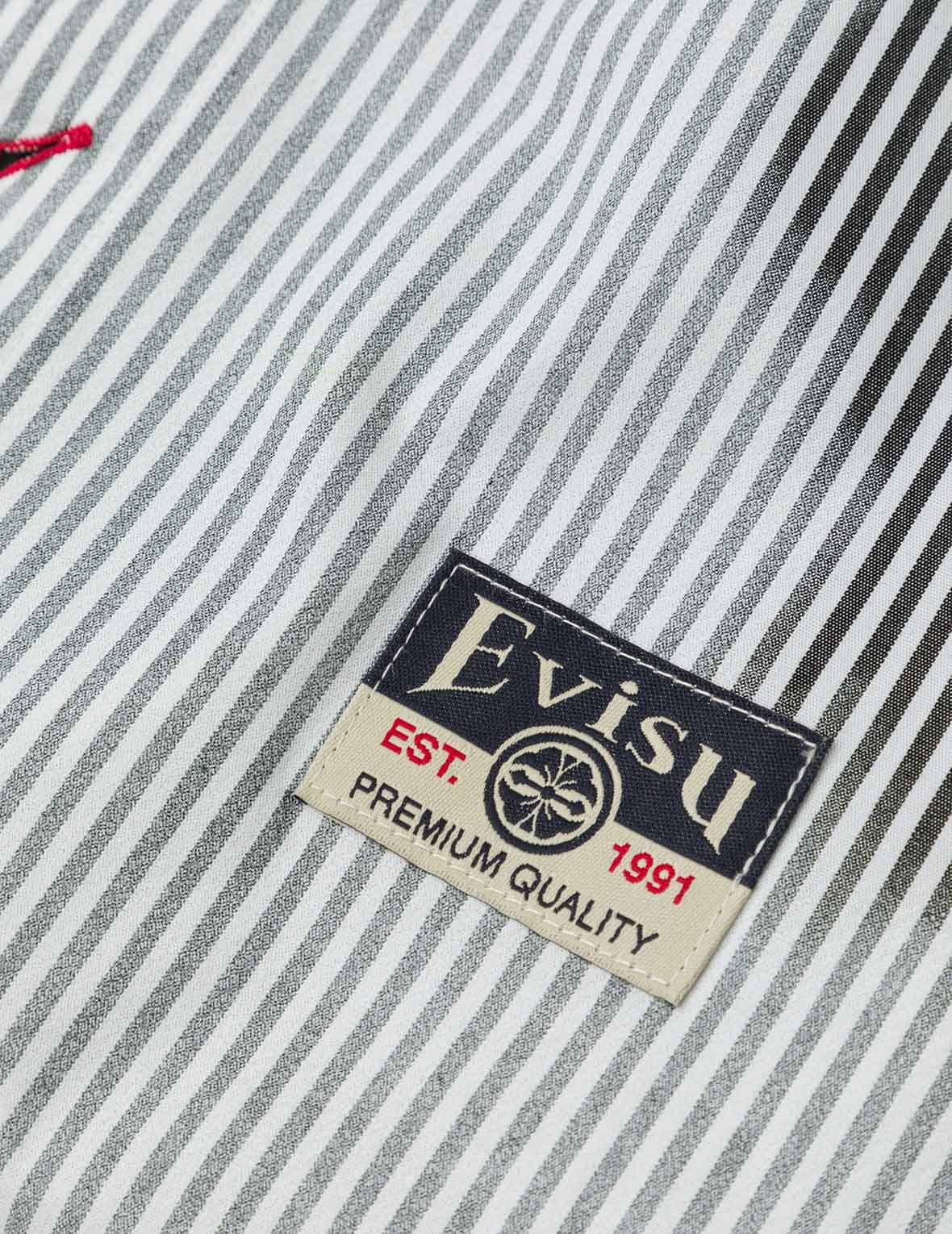 Two-tone Striped Oversized Short-sleeve Shirt – EVISU