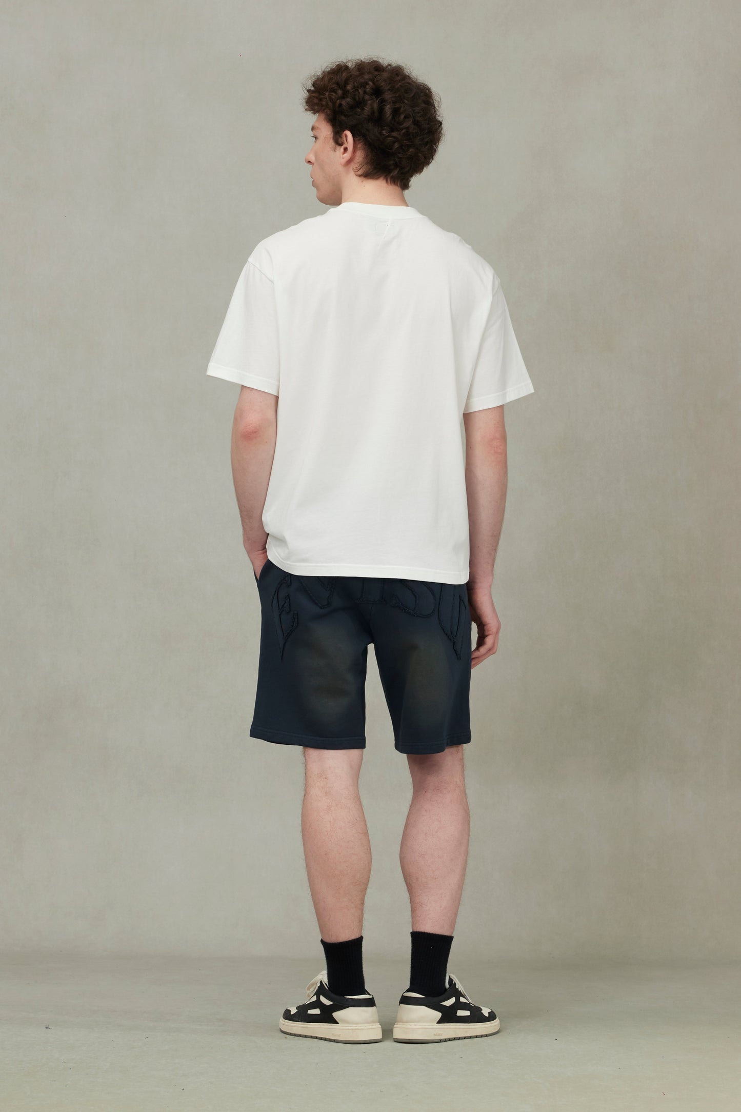 Logo Appliqué Embroidery Heavy Washed Fashion Fit Sweatshorts