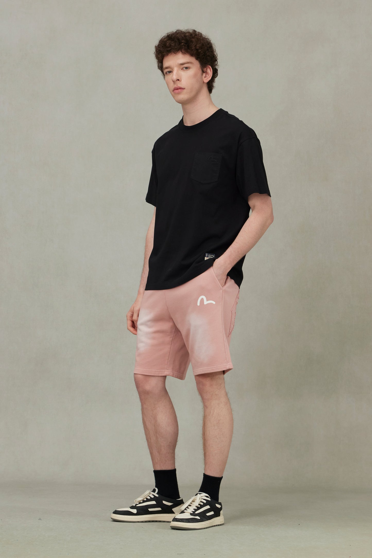 Logo Appliqué Embroidery Heavy Washed Fashion Fit Sweatshorts