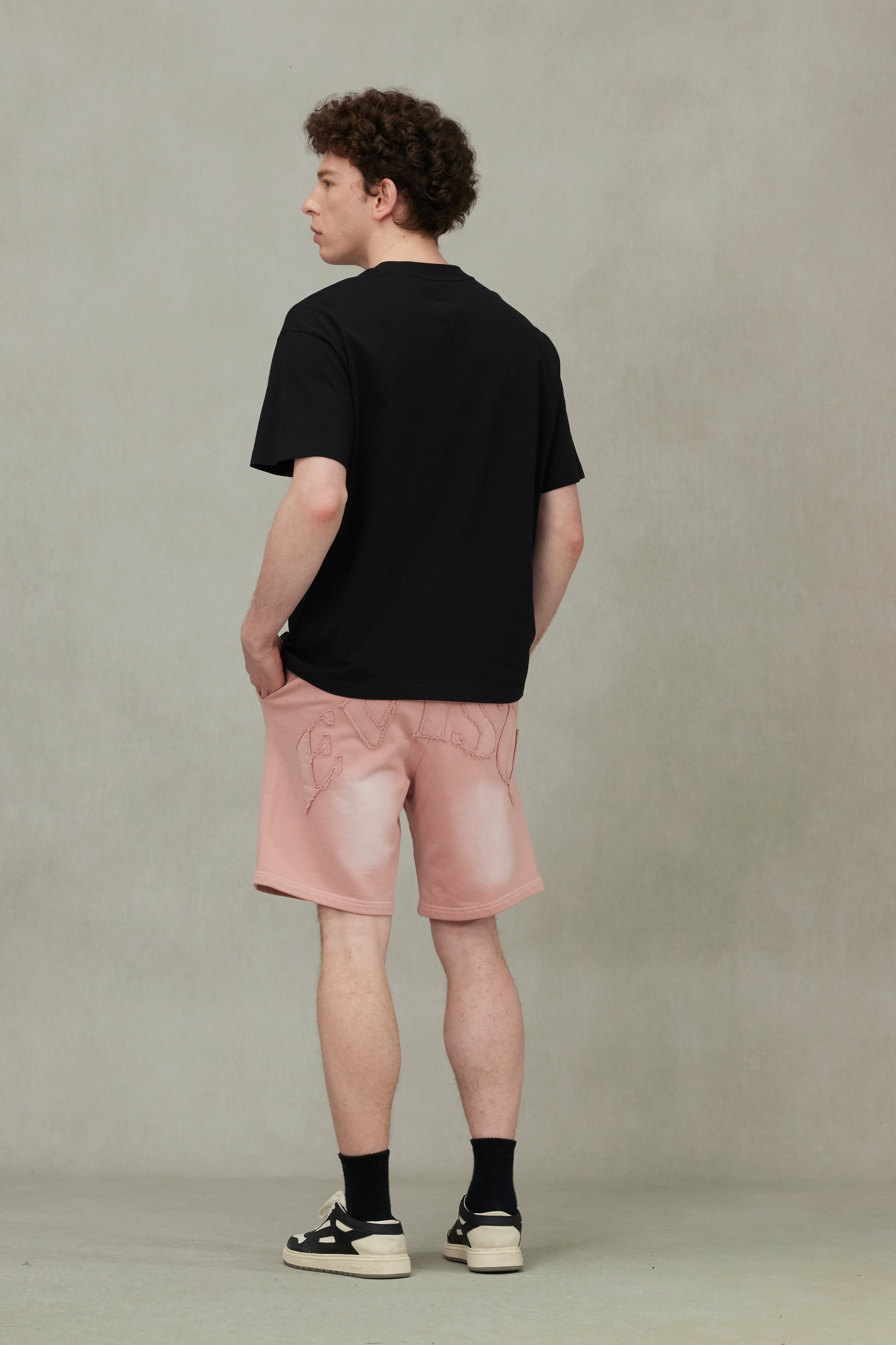 Logo Appliqué Embroidery Heavy Washed Fashion Fit Sweatshorts