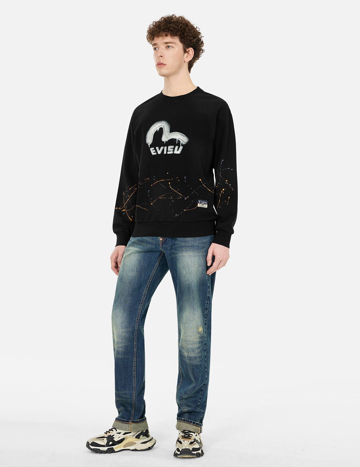 Logo and Seagull Print Relax Fit Sweatshirts