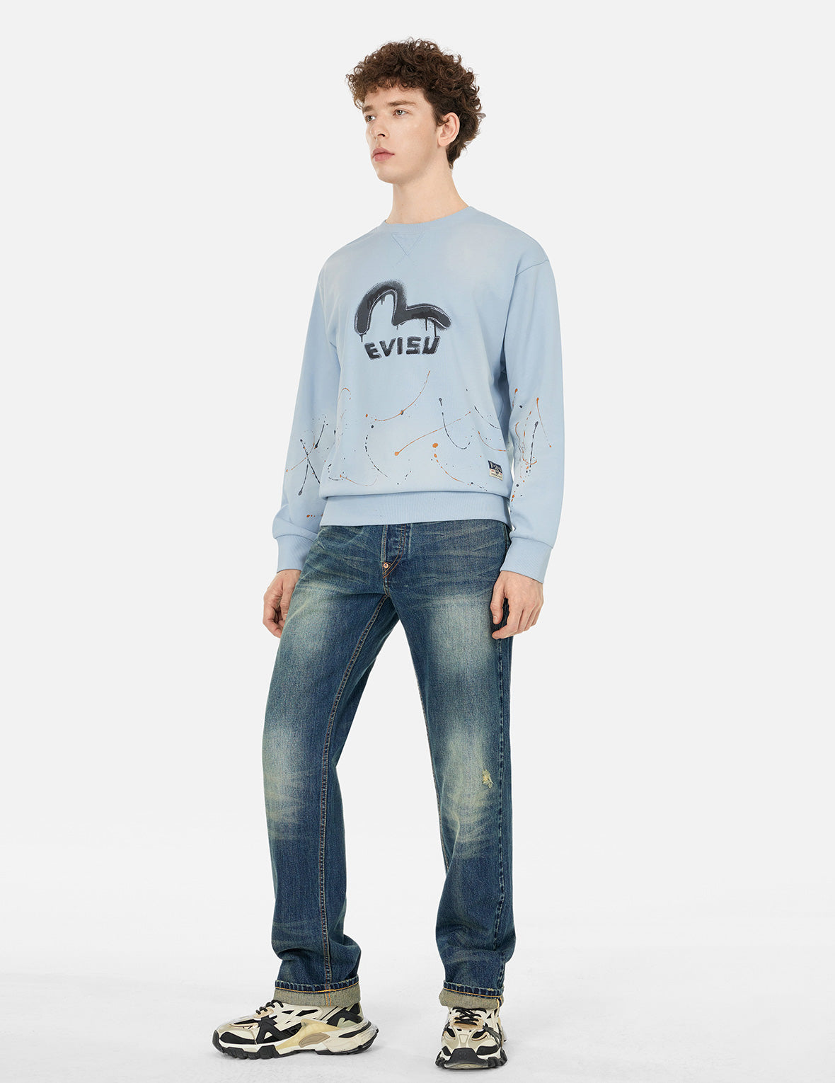 Logo and Seagull Print Relax Fit Sweatshirts