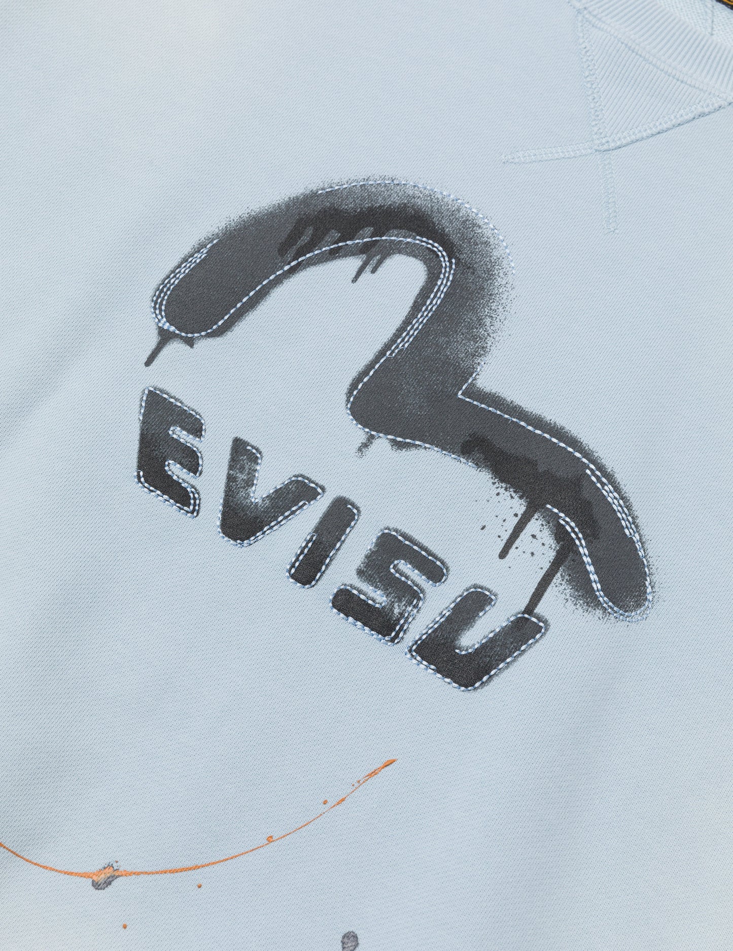 Logo and Seagull Print Relax Fit Sweatshirts