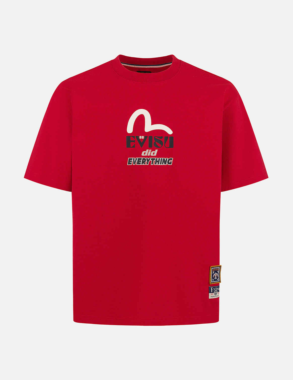 达摩和印第安图腾印花宽版休闲T恤