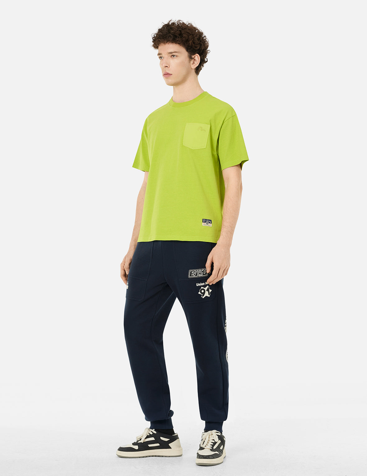 Seagull Embroidery Stitching Pocket Relax Fit T-Shirt