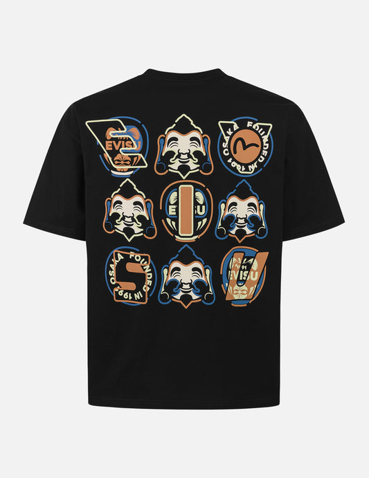 Godhead and Daruma Print Loose Fit T-Shirt