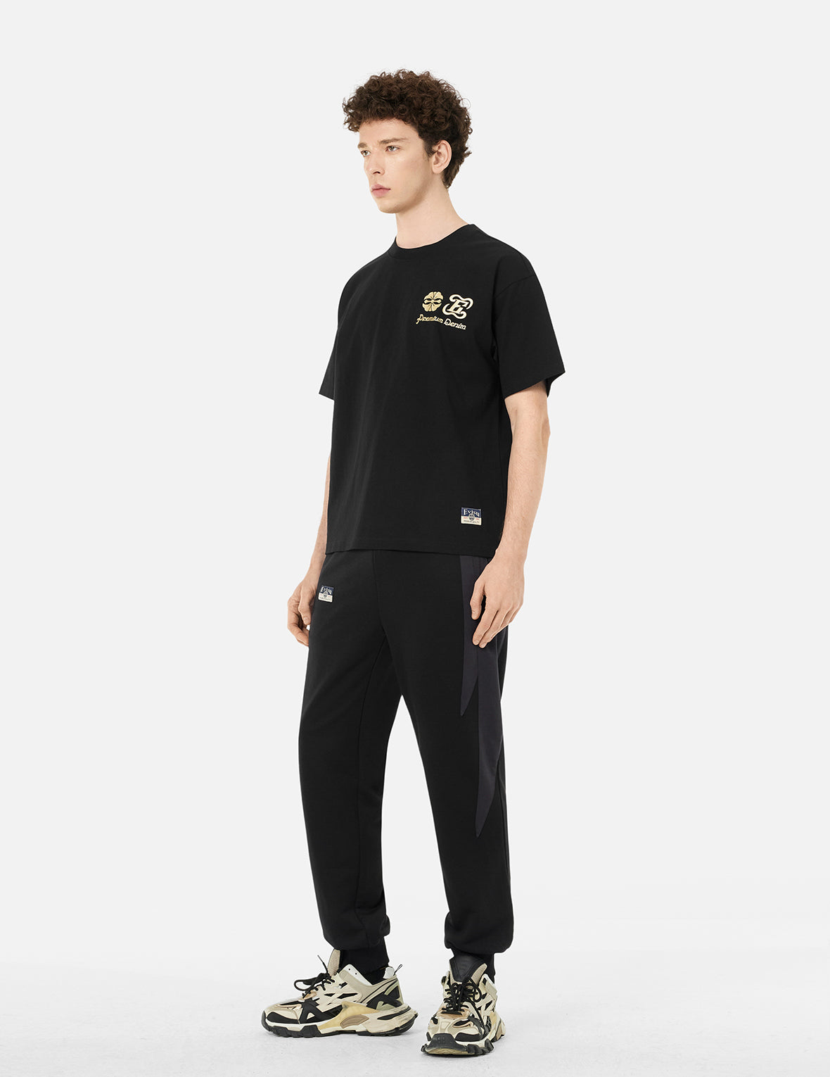 Artistic Brush Daicock Print Relax Fit T-Shirt