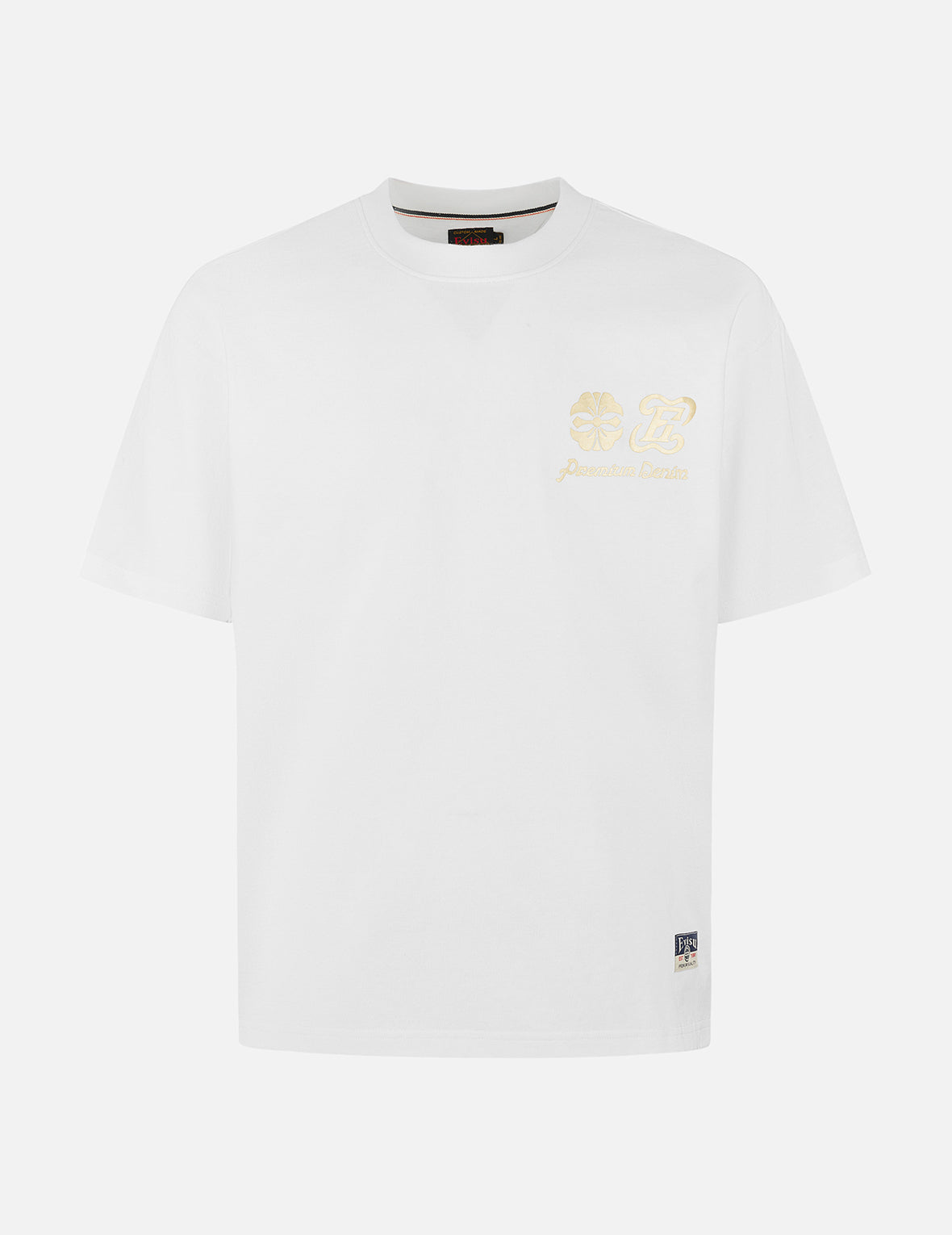 烫金笔刷大M印花宽版休闲T恤