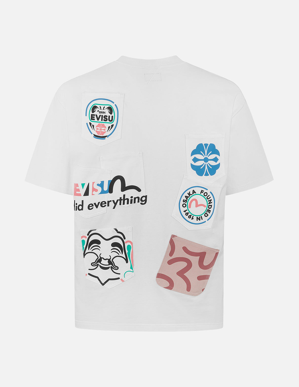 多口袋和多印花宽版休闲T恤