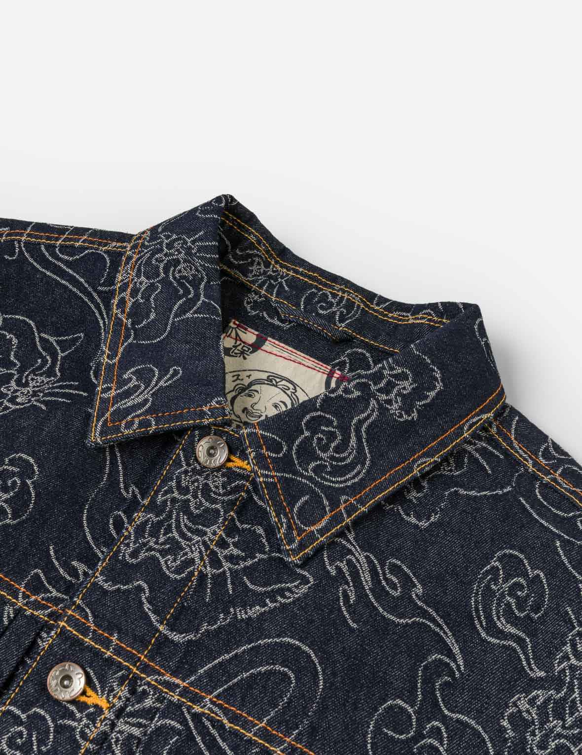 全幅豹纹提花牛仔夹克