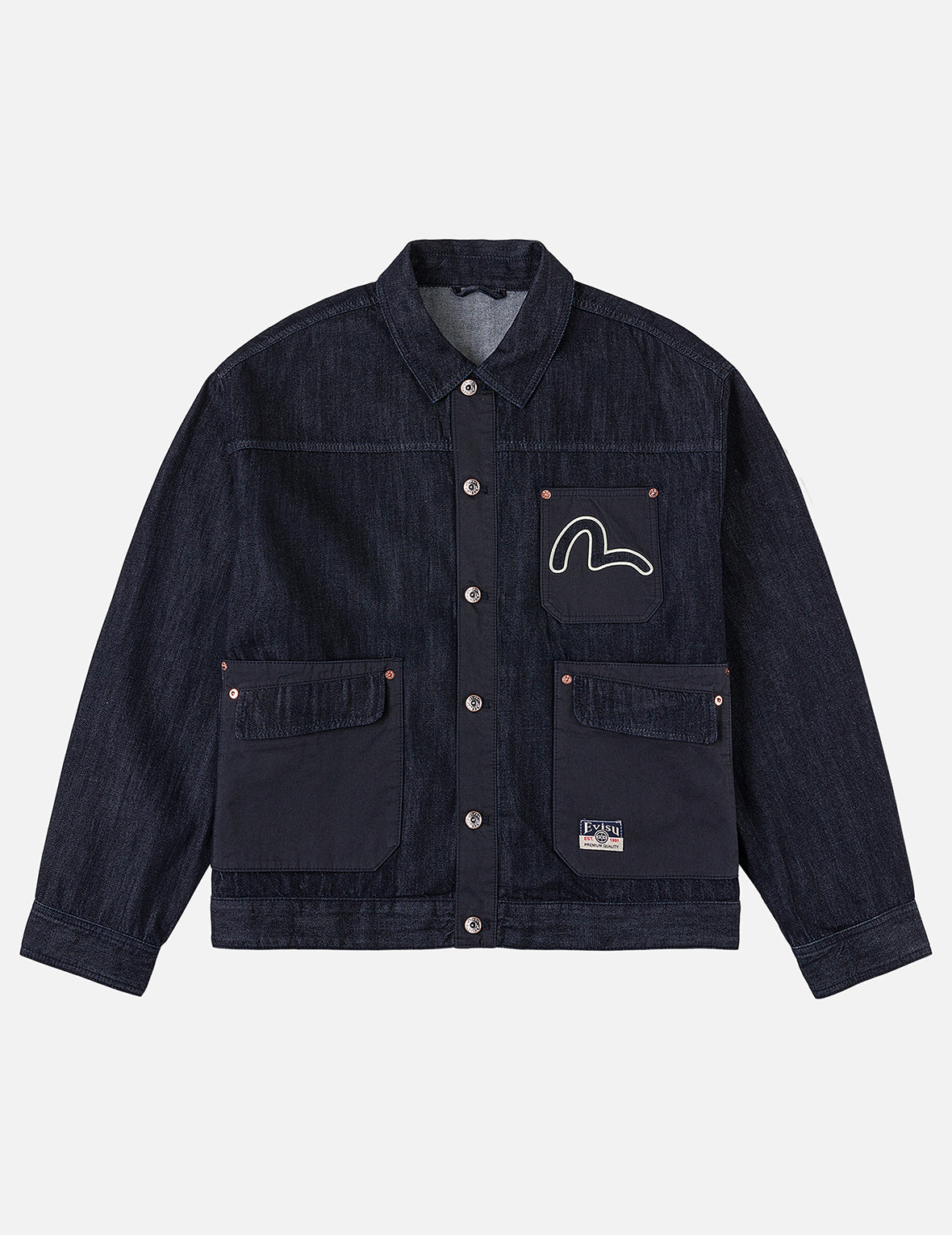 Fabric Blocking Denim Jacket
