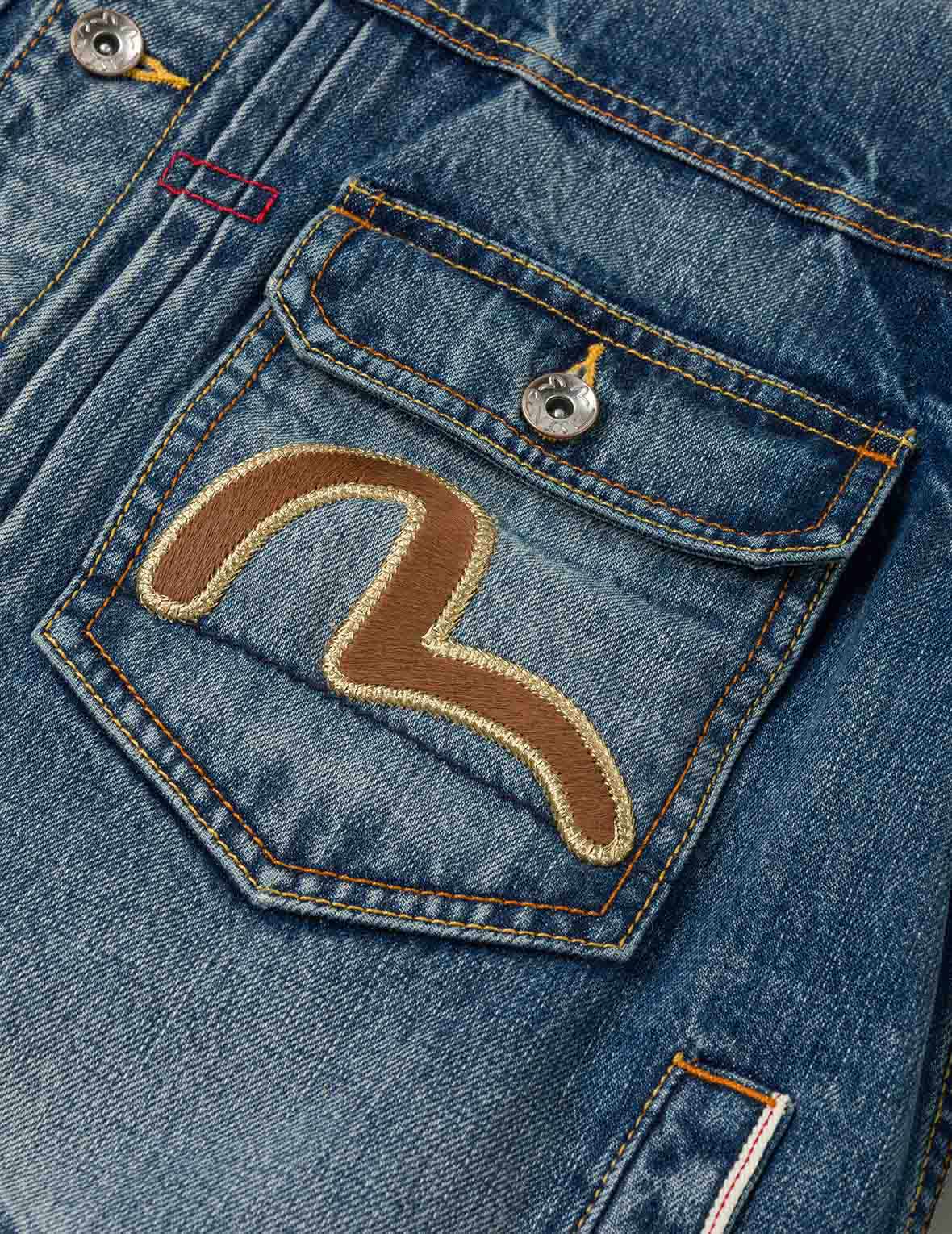 Evisu & Seagull Appliqué Chinese Denim Jacket