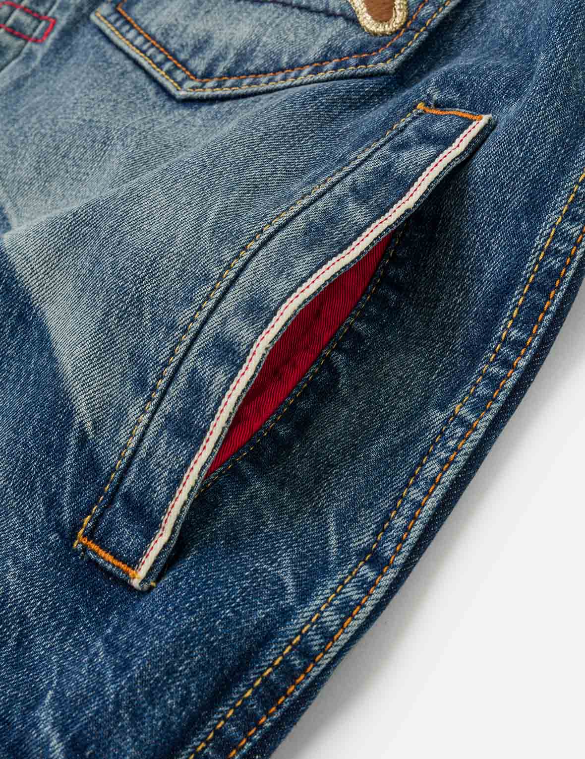 Evisu & Seagull Appliqué Chinese Denim Jacket