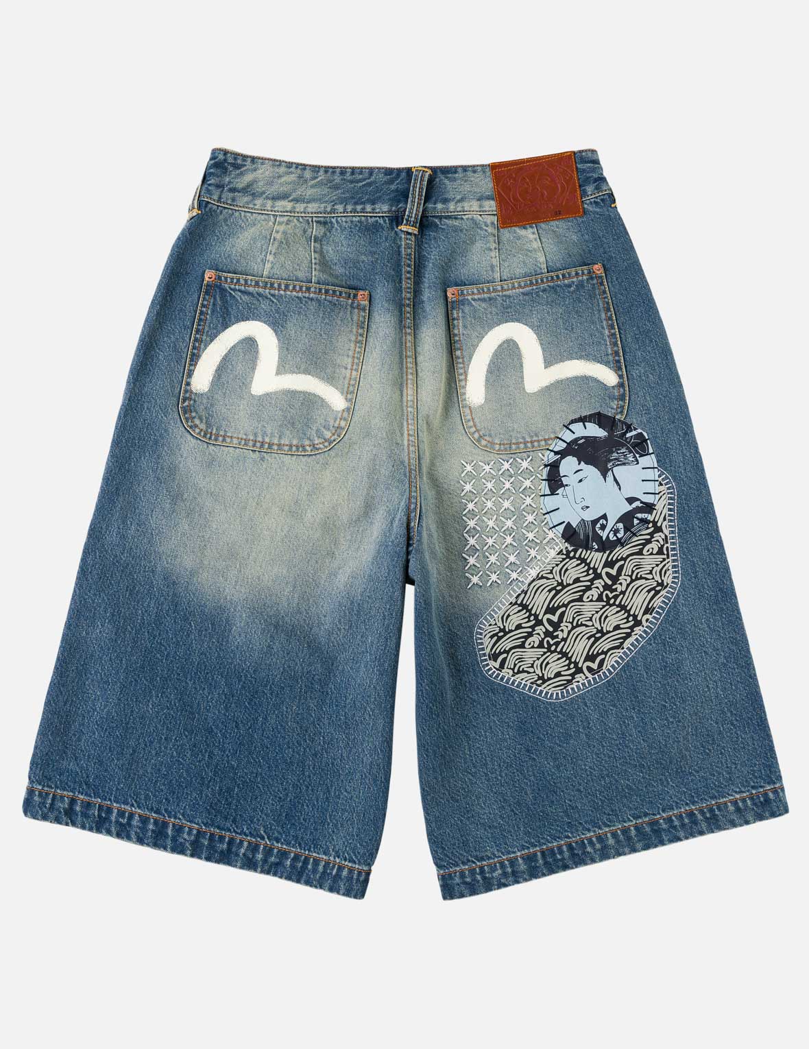Sashiko Patch Denim Shorts