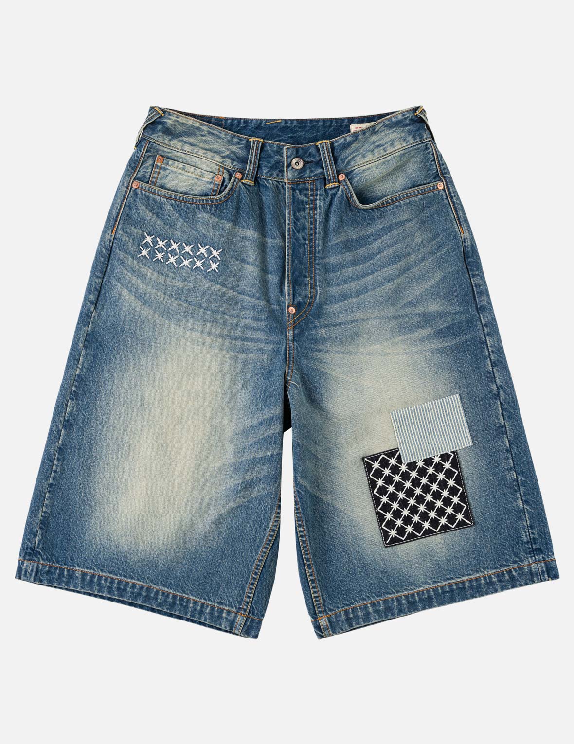 Sashiko Patch Denim Shorts