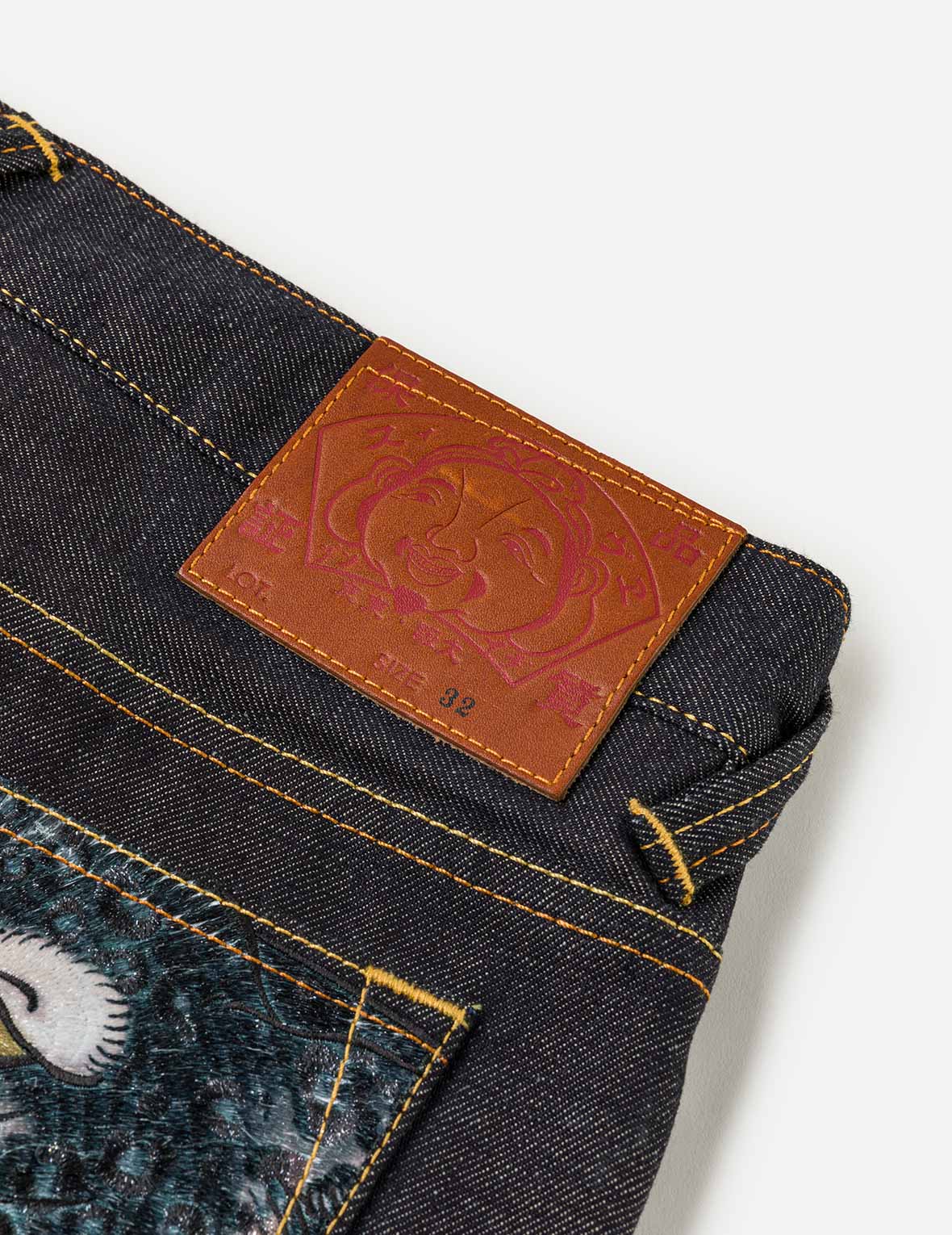 Leopard Pocket Embroidery Denim Shorts