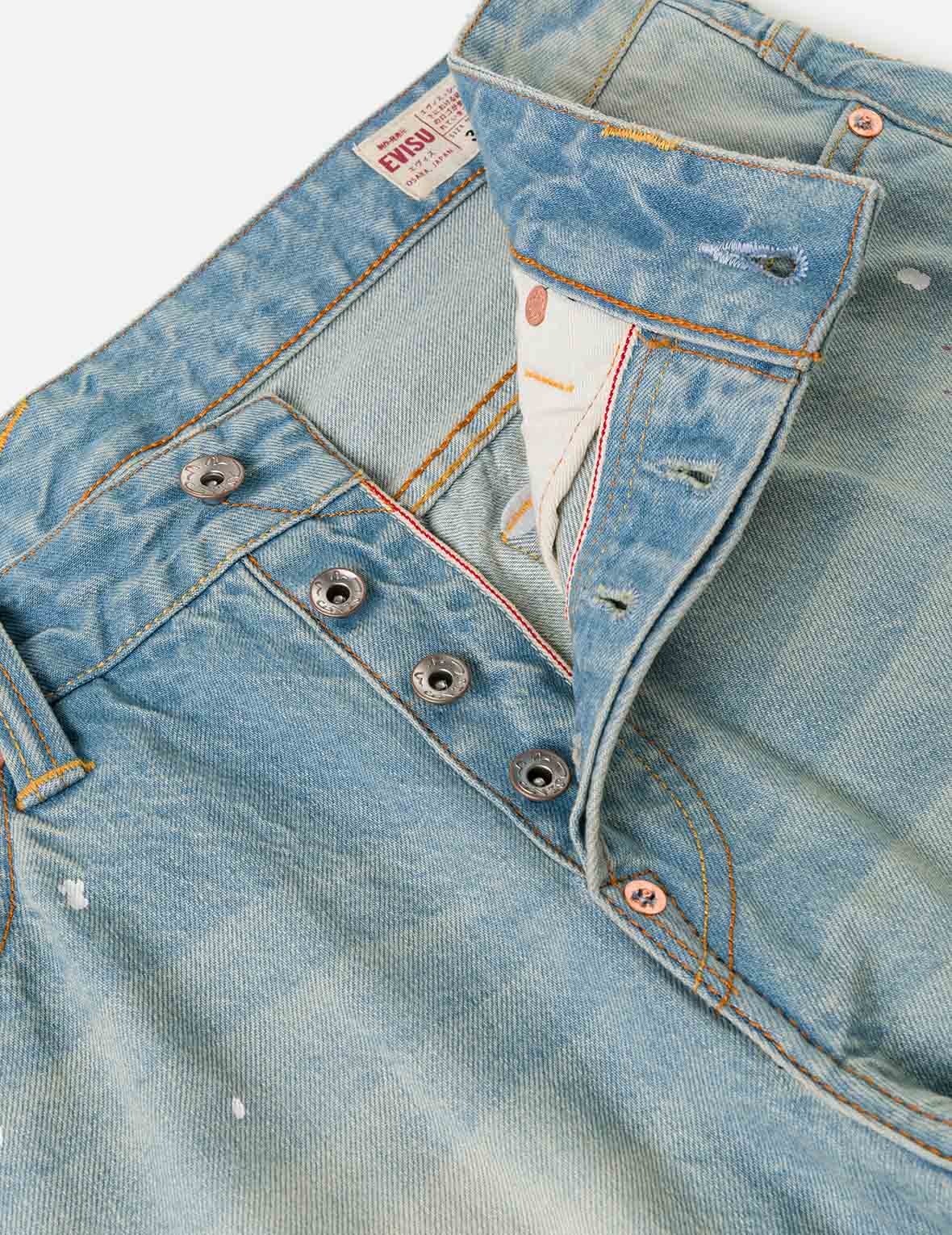 7-Pocket Seagull Print Washed Jeans #2017