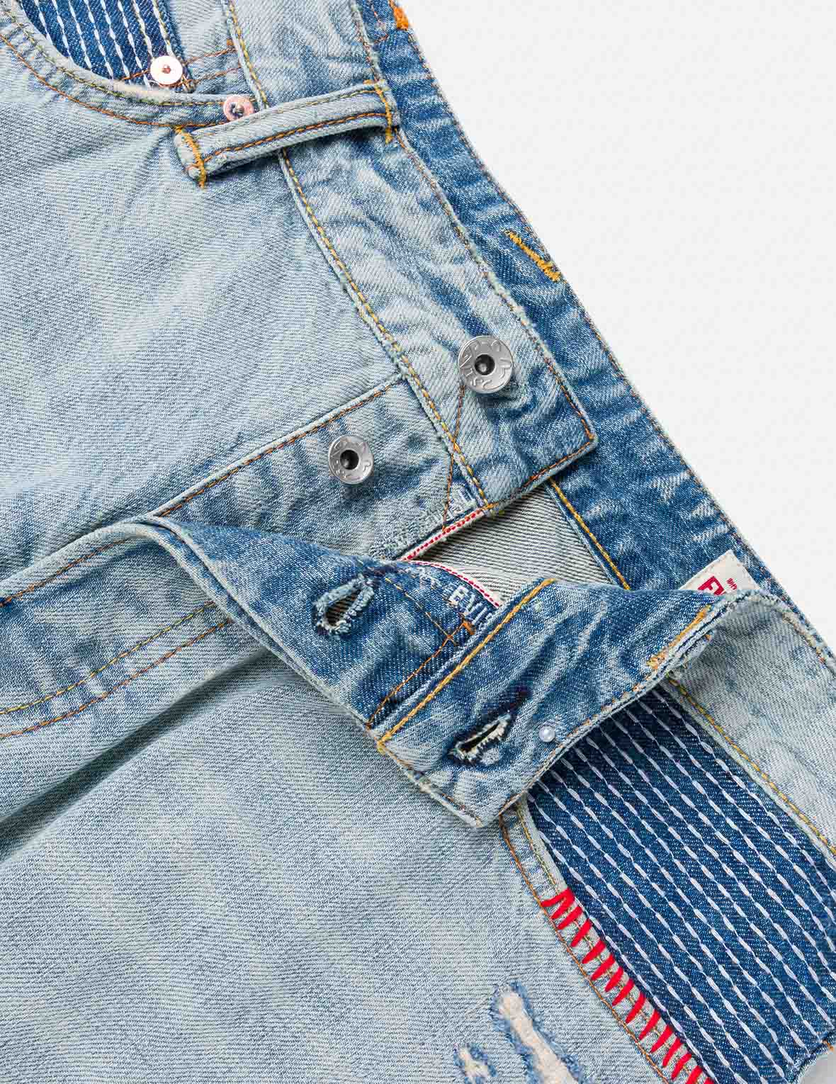 大M刺子绣拼布牛仔裤 #2038