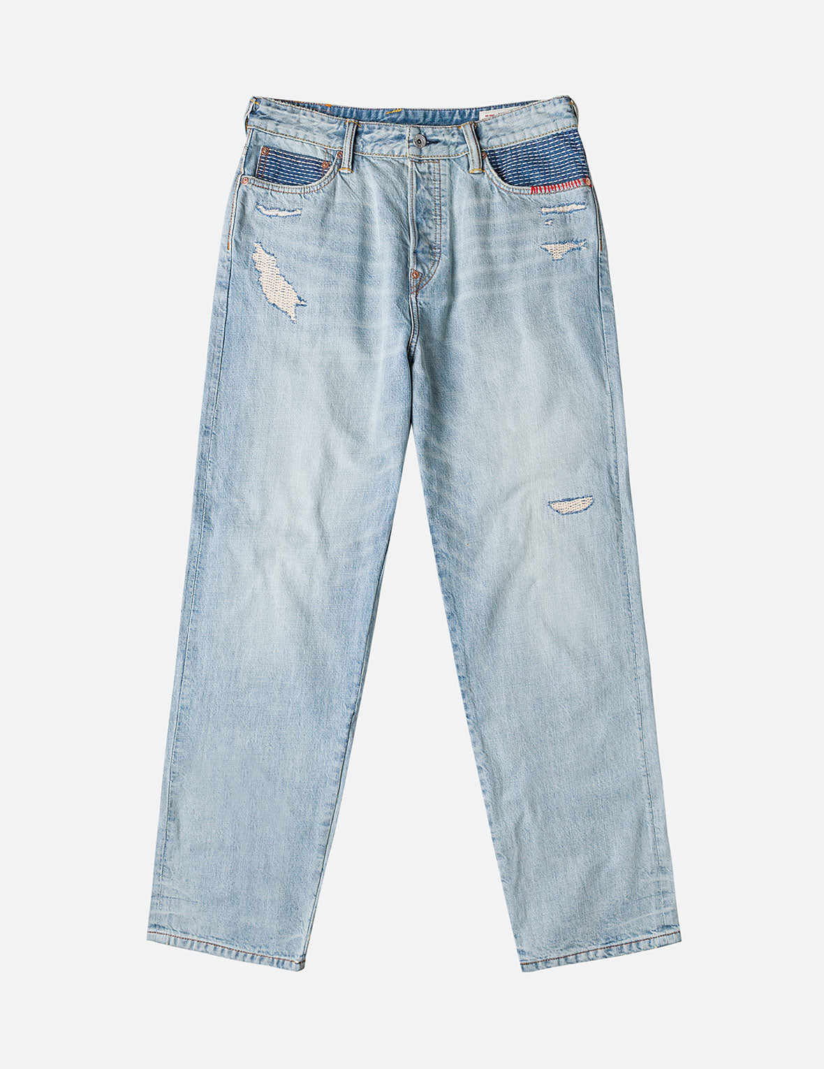 大M刺子绣拼布牛仔裤 #2038