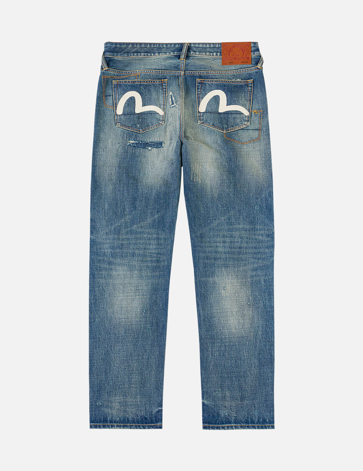 Seagull Print Distressed Jeans #2020