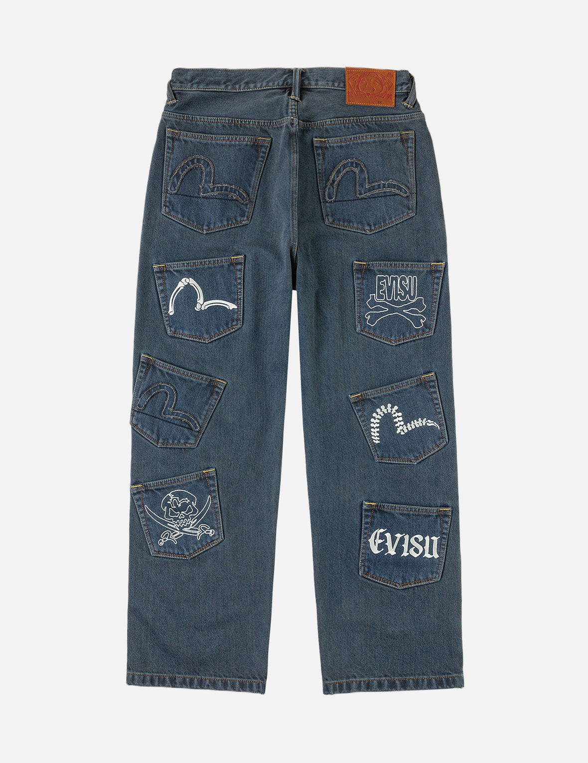 Skull Multi-Pocket Denim Jeans