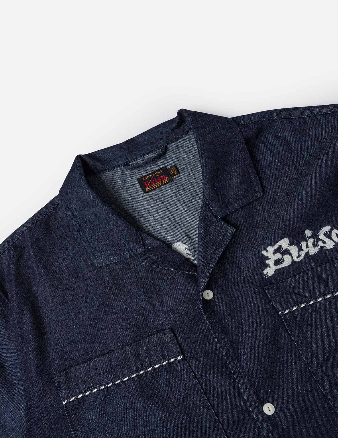 Whip-stitch Dual Pocket Boxy Denim Shirt