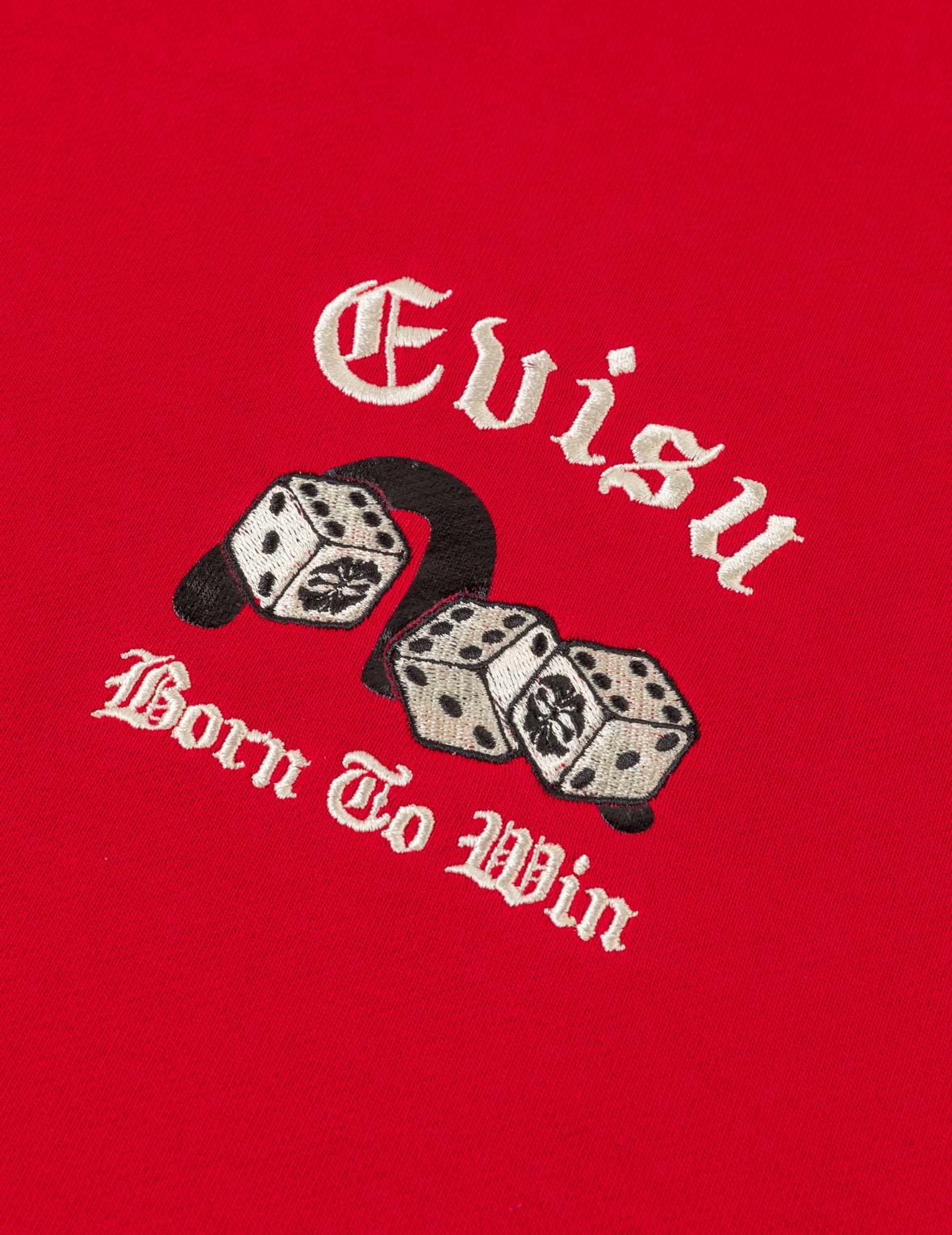 扑克幸运骰子刺绣卫衣 - 紅