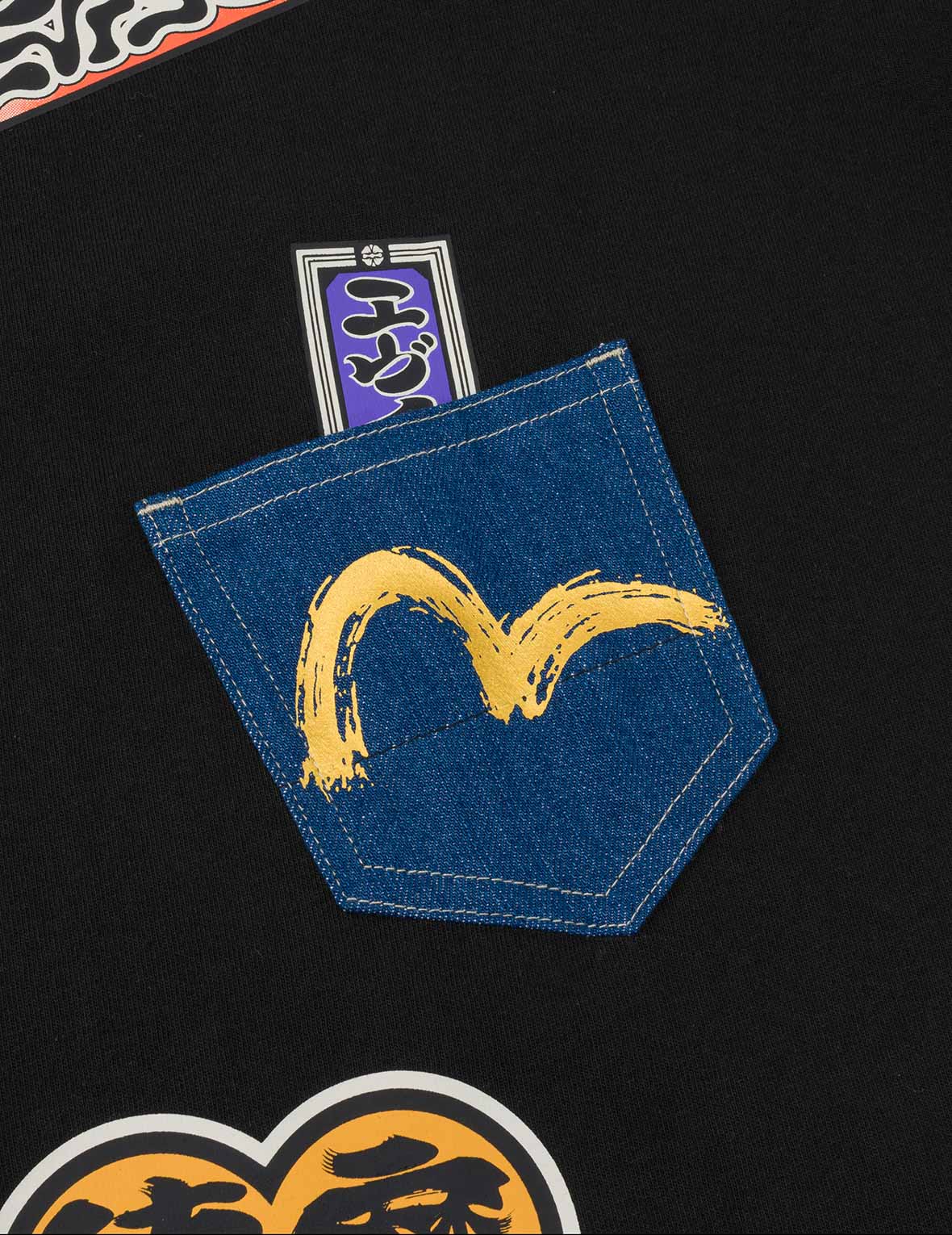 Japanese Kite Denim Patch Pocket T-shirt