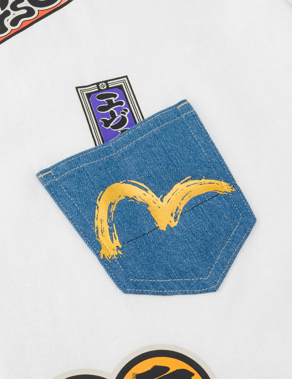 Japanese Kite Denim Patch Pocket T-shirt