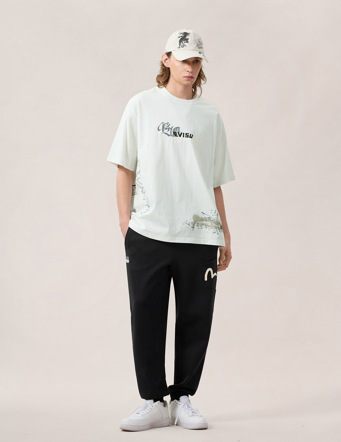 Allover EVISU Logo Graphic T-shirt