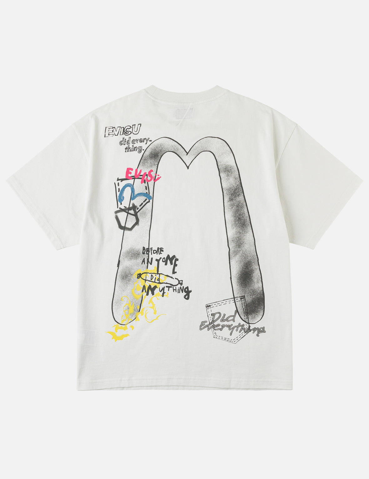 Hand-drawn Daicock and Multi-pocket Graffiti T-shirt