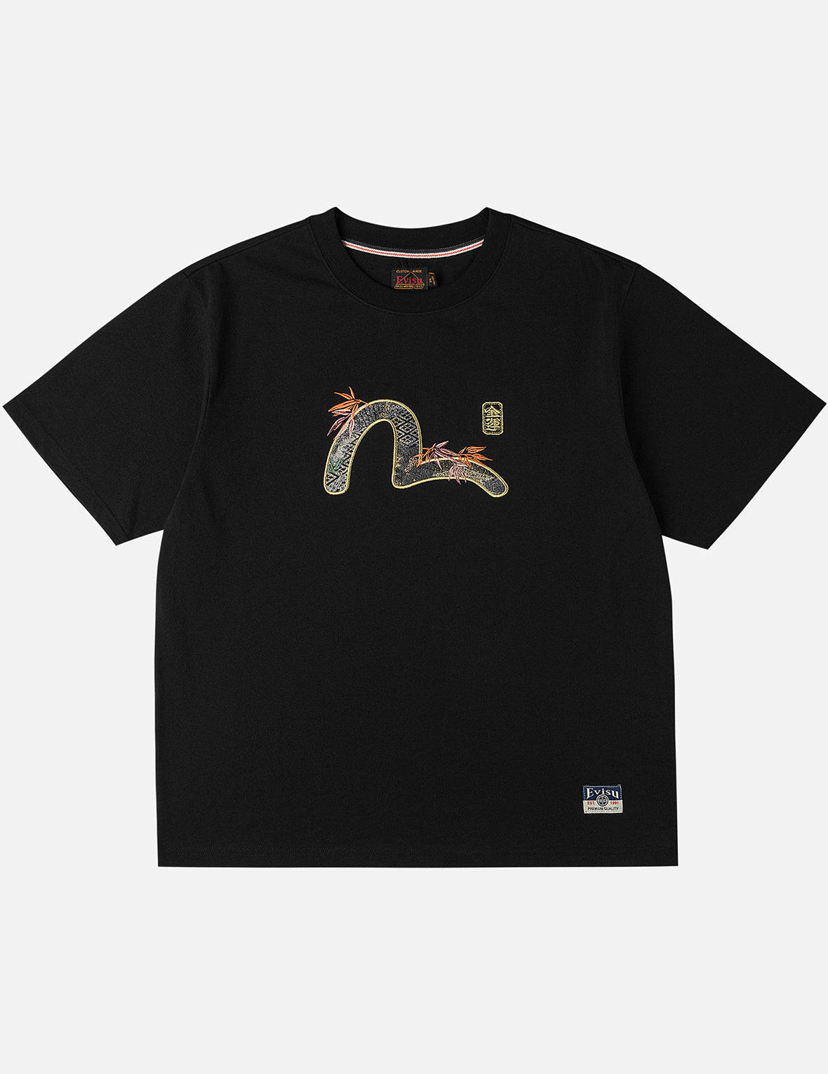 Brocade Seagull Appliqué T-Shirt
