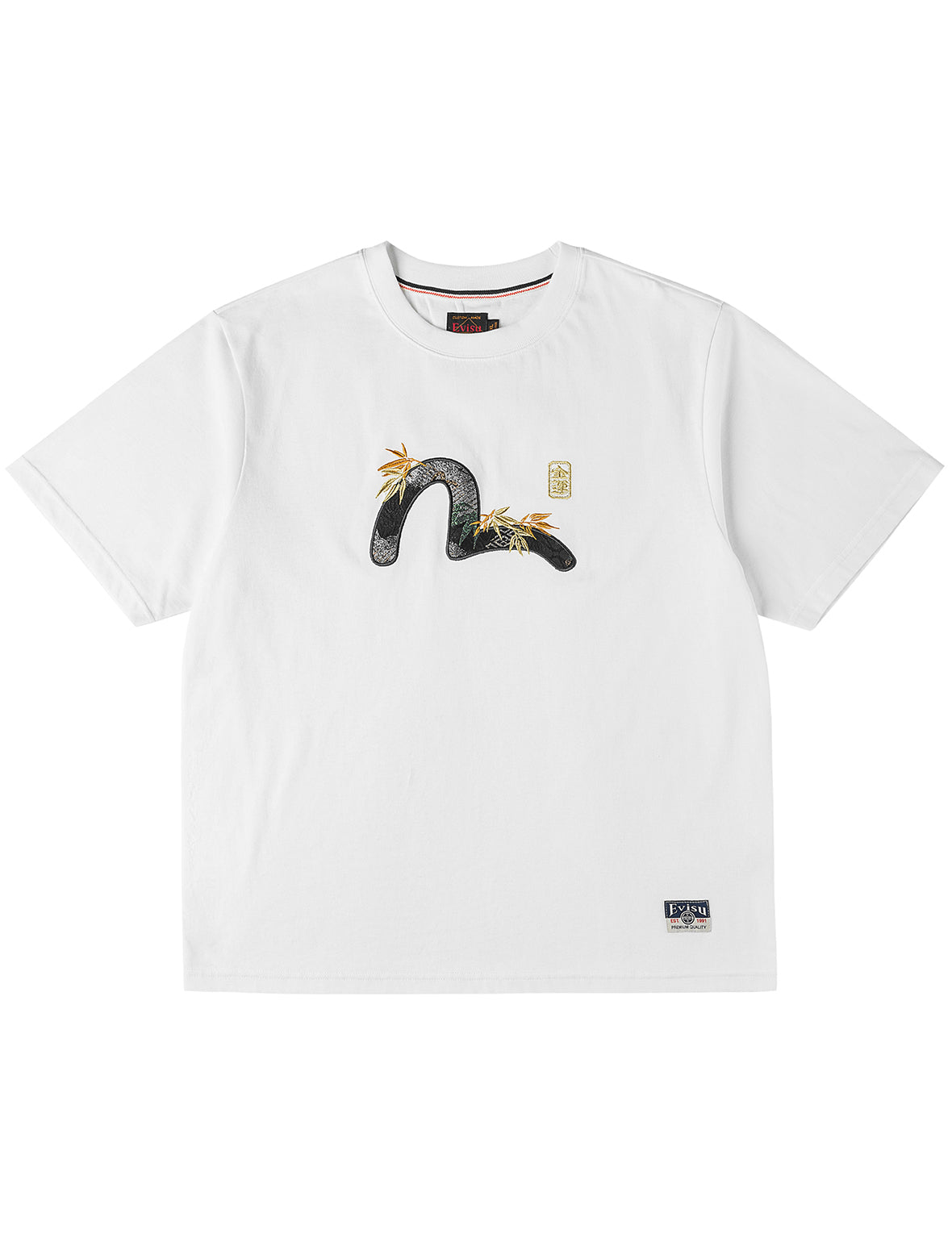 Brocade Seagull Appliqué T-Shirt