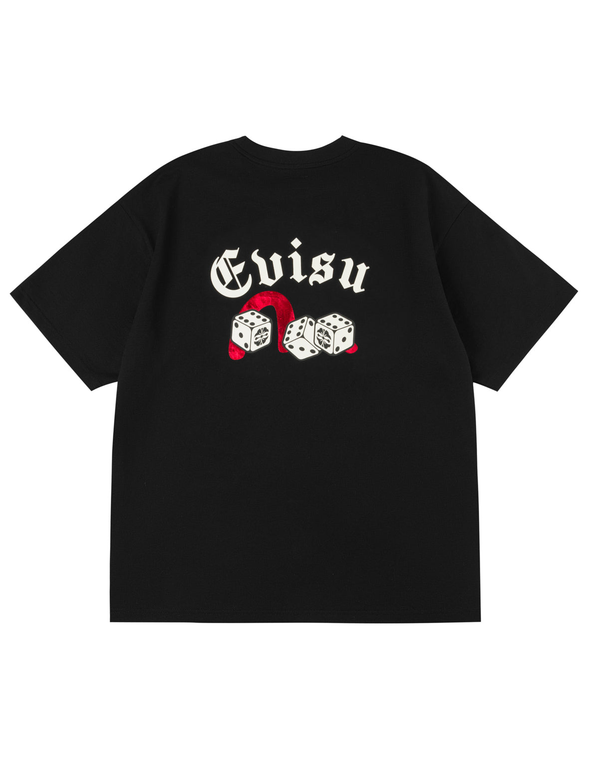 Poker Lucky Dice and Flocked Seagull T-shirt - Black