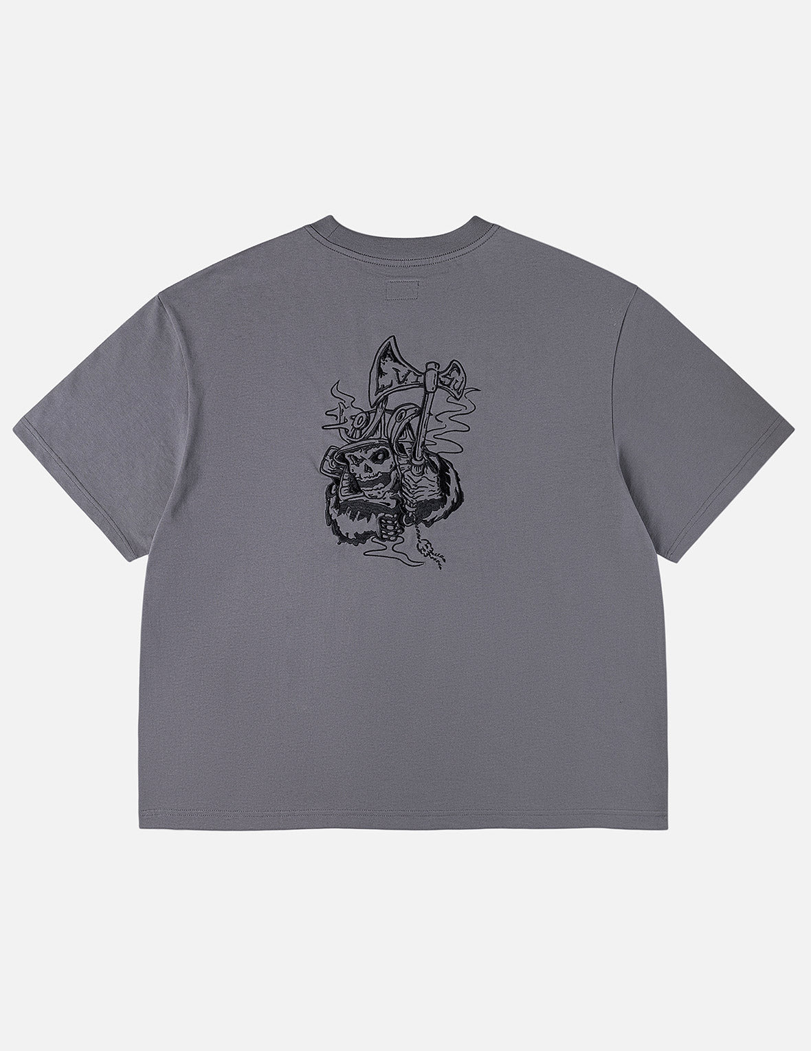 Skull Samurai Embroidery T-shirt