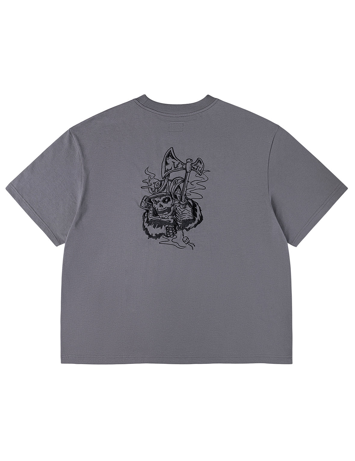 Skull Samurai Embroidery T-shirt