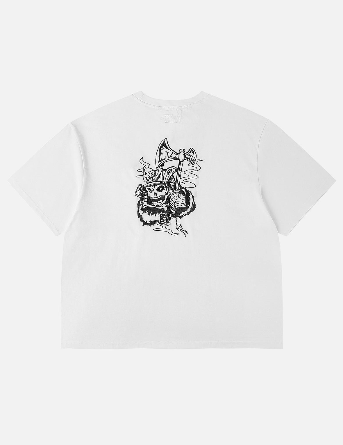 Skull Samurai Embroidery T-shirt