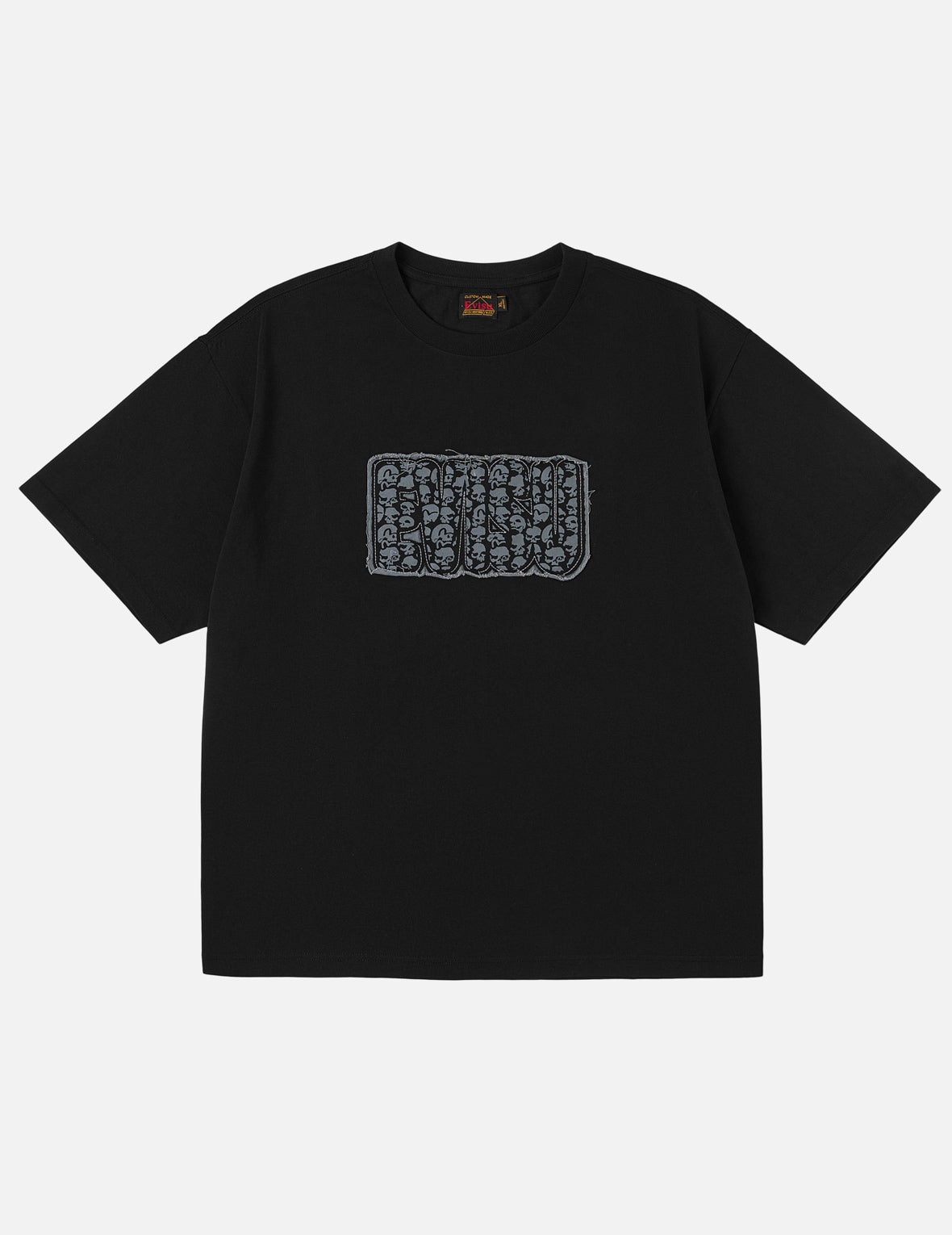 Skull Evisu Logo Distressed Tee