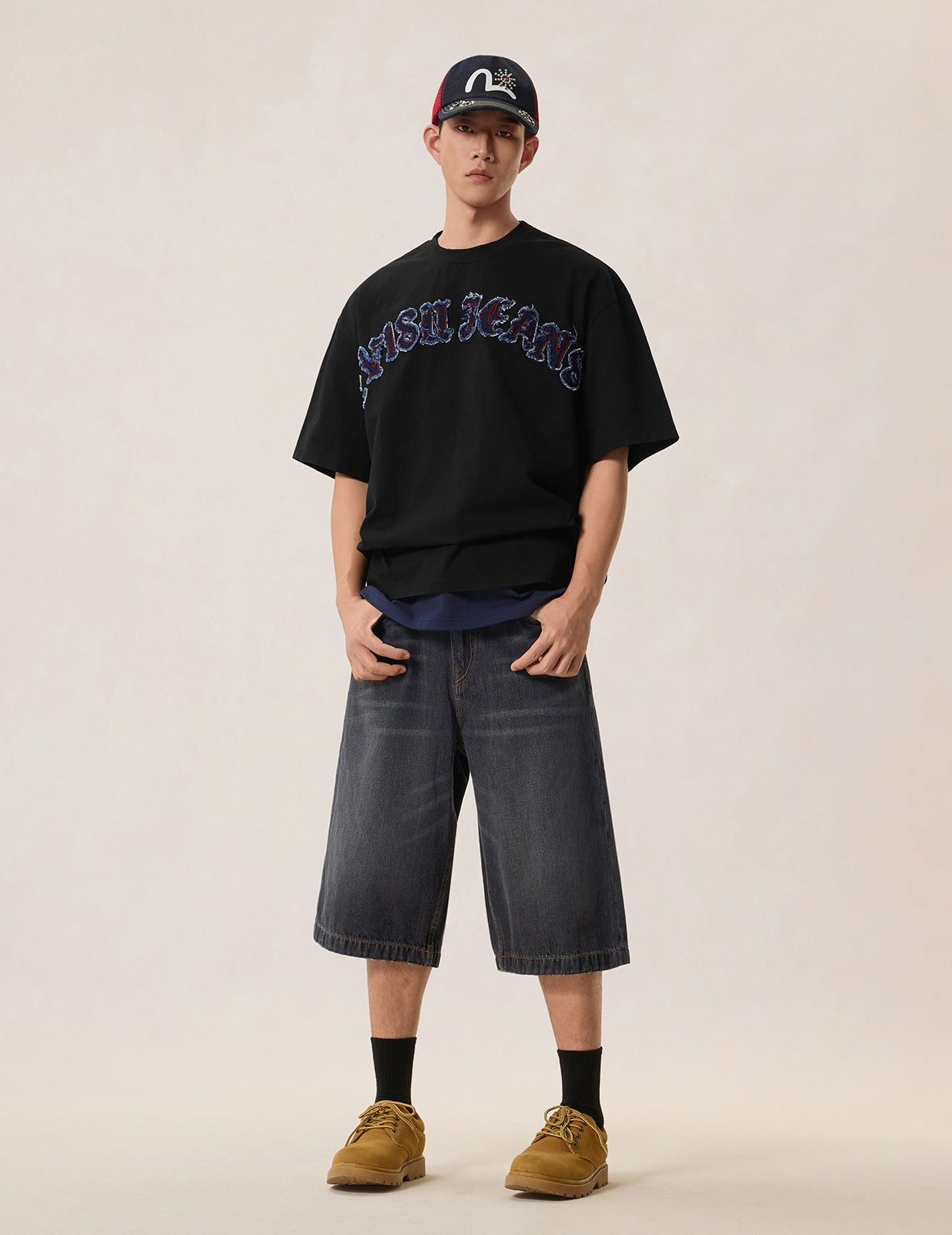 Evisu Jeans Logo Distressed Tee