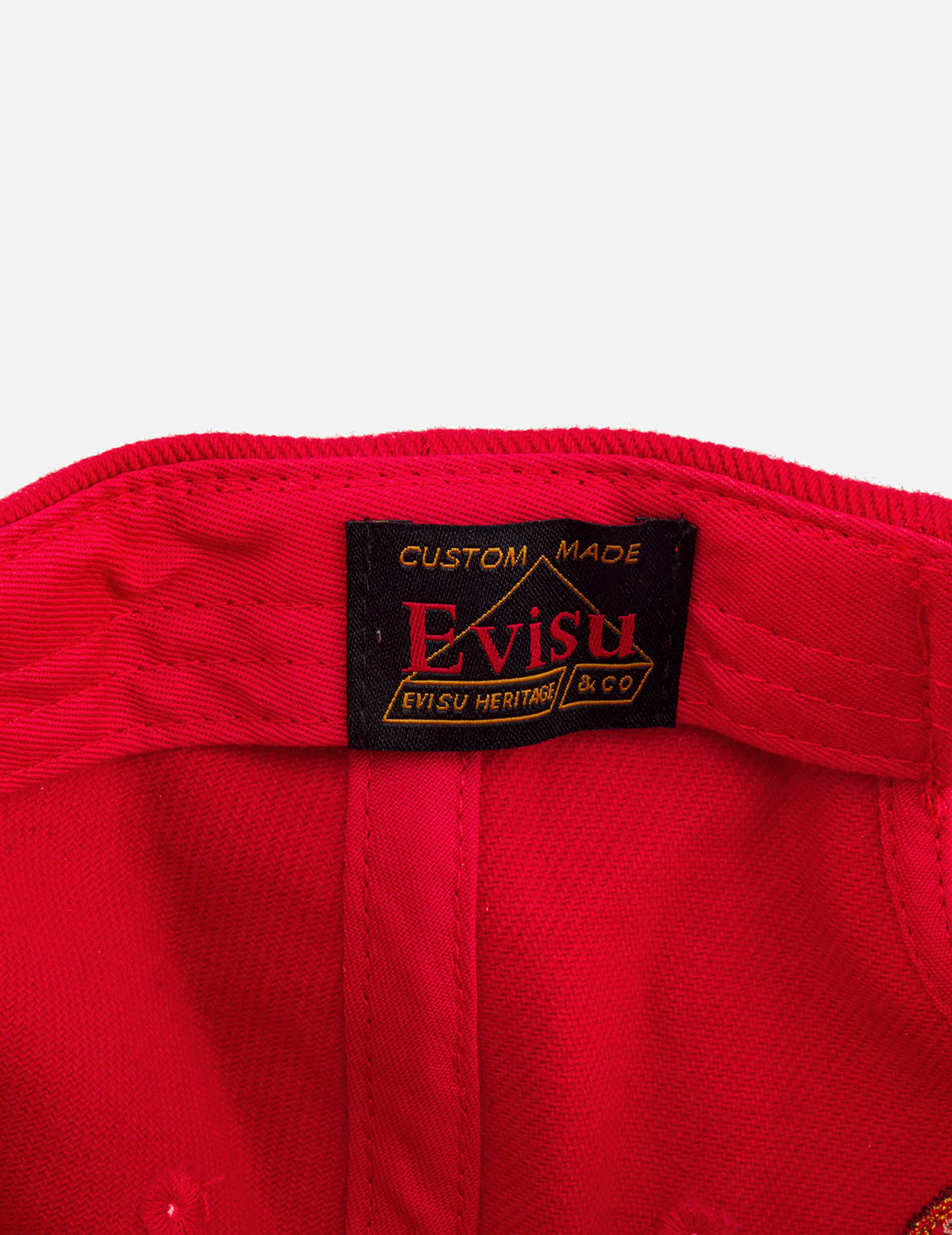 EVISU 标识刺绣棒球帽 - 黑