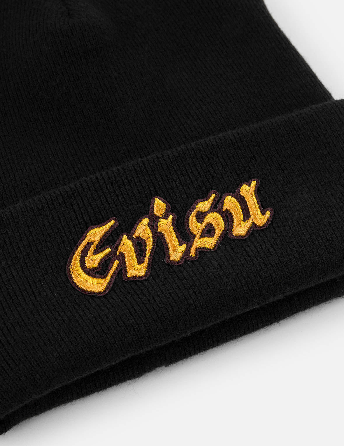 Evisu Logo Embroidery Beanie - Black