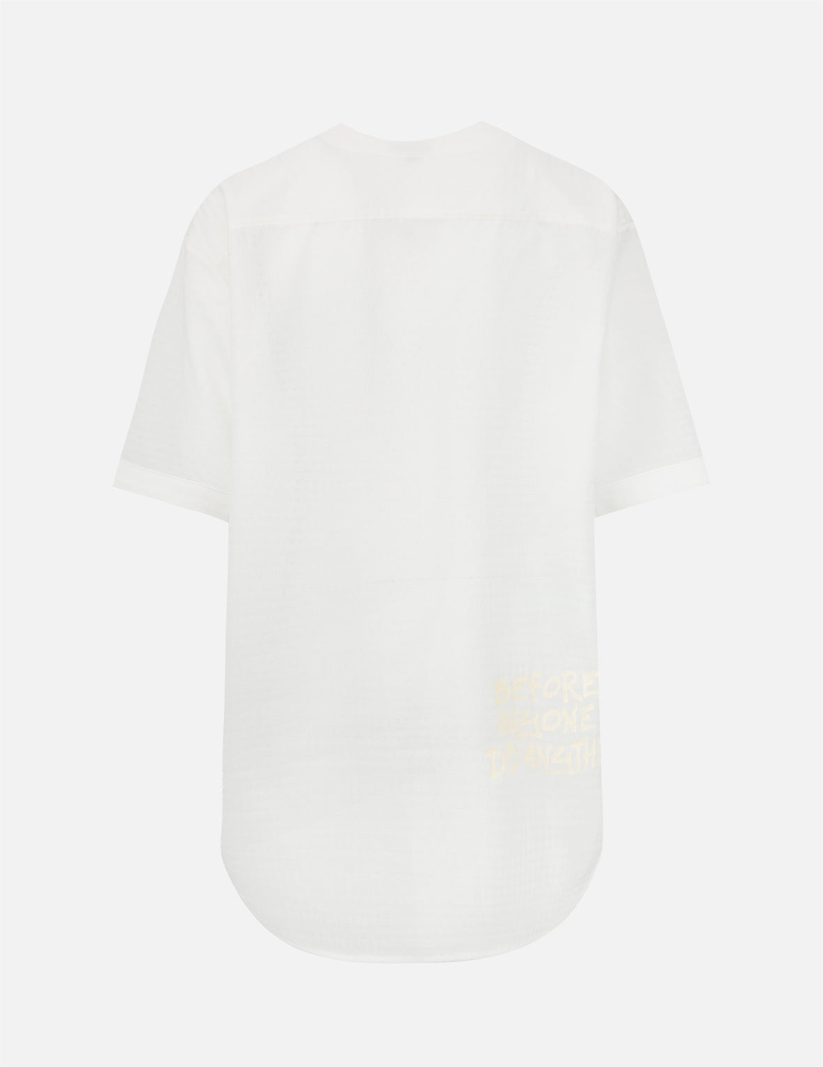 Seagull and Motto Print Seersucker V-neck Dress