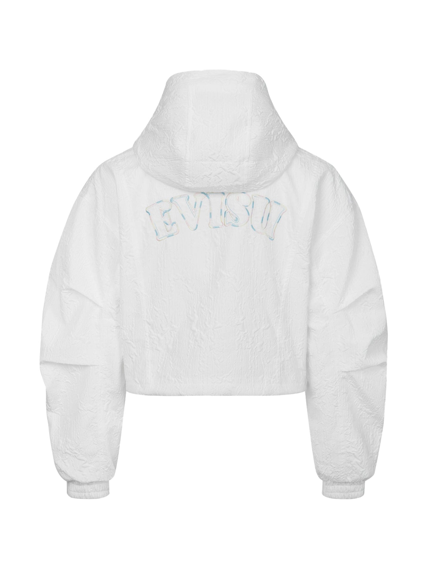 Logo Embroidery Textured Cropped Fashion Fit Windbreaker