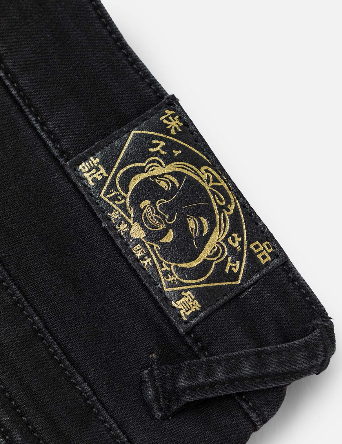 Brocade Inserted Seagull Skinny Jeans