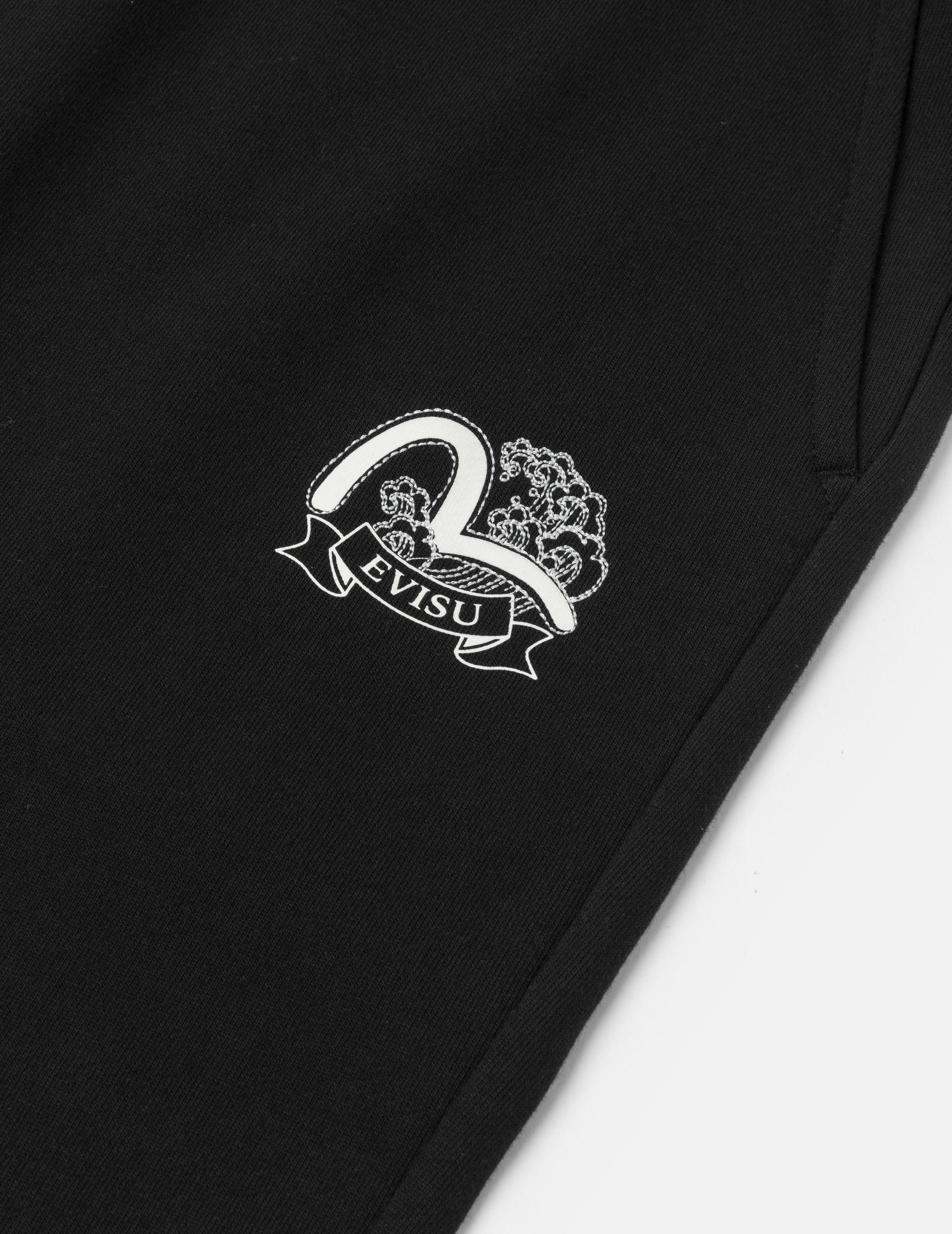 Seagull Print and Wave Embroidery Loose Fit Sweatpants