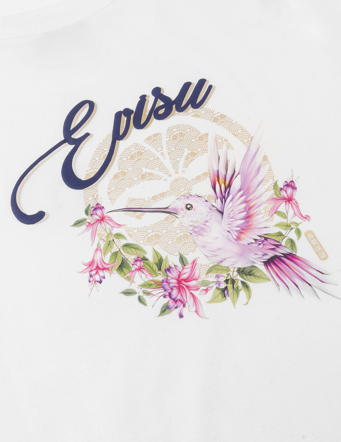 Hummingbird and Magnolia Print Regular Fit T-shirt